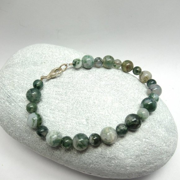 Moss Agate Bracelet - Picture 1 of 7